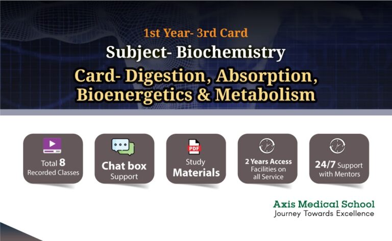 Biochemistry- 3rd Card- Digestion, Absorption, Bioenergetics and Metabolism