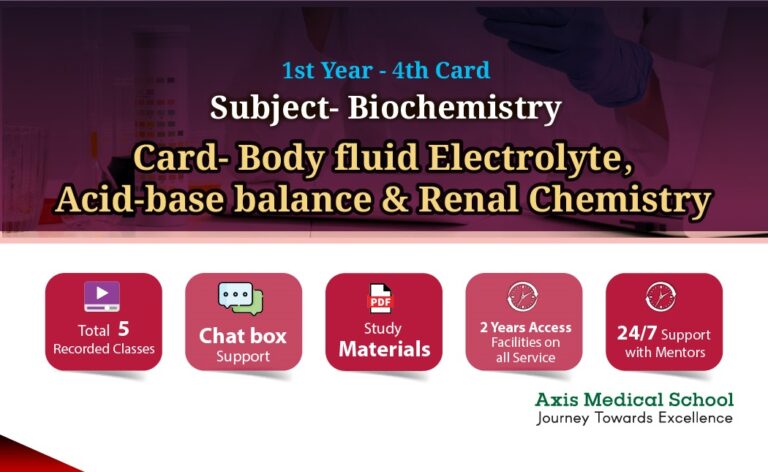 Biochemistry- 4th Card- Body fluid Electrolyte, Acid-base balance and Renal Chemistry