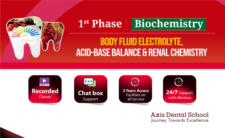 Biochemistry- Body fluid Electrolyte, Acid-base balance and Renal Chemistry (Dental)