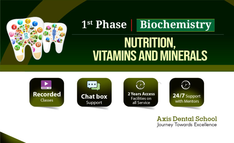 Biochemistry- Food, Nutrition, Vitamins and Minerals (Dental)